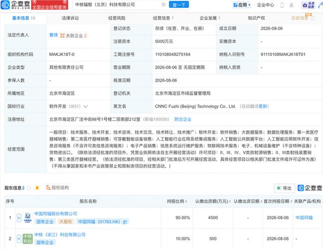 科技成立,经营范围包含:人工智能行业应用系统集成服务